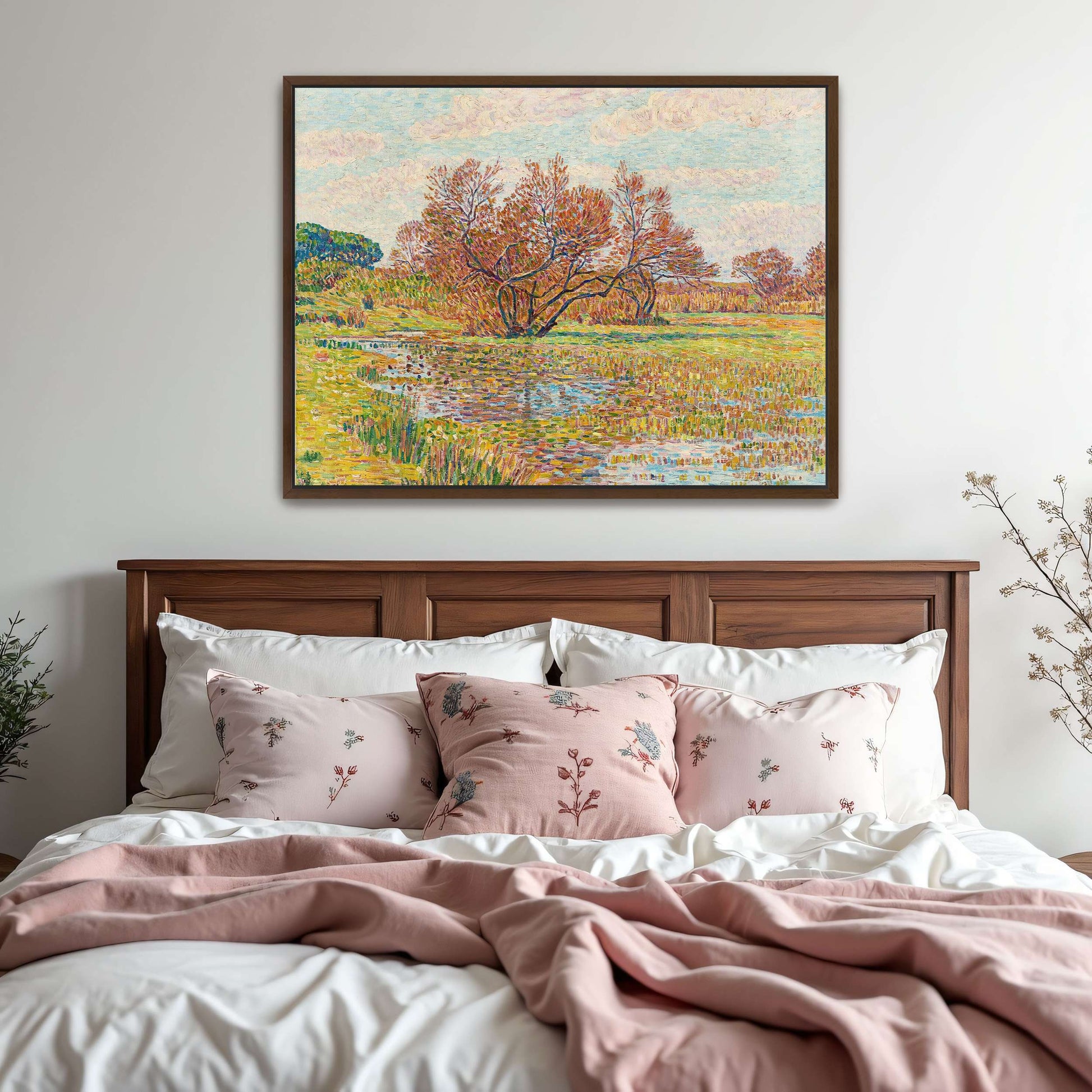 Autumn landscape with trees and river by Paul Baum