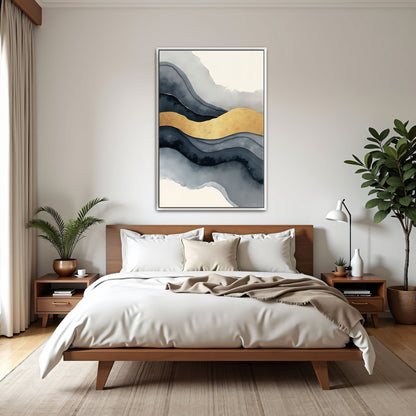 Abstract Gold And Grey Swirls By Yara Rabibzad