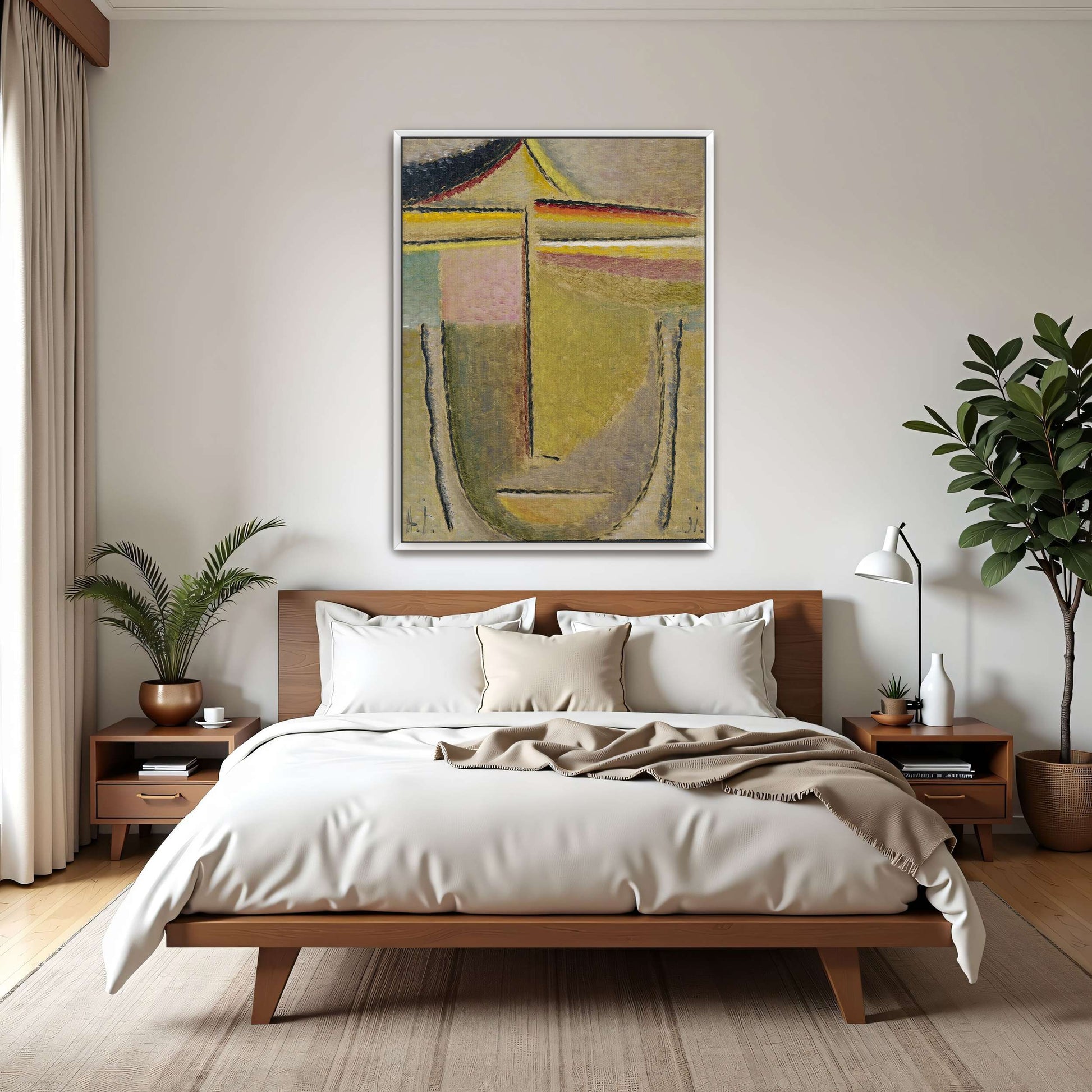 Abstract Head, Geometric Shapes, Expressive Lines, Vibrant Colors By Alexej Von Jawlensky