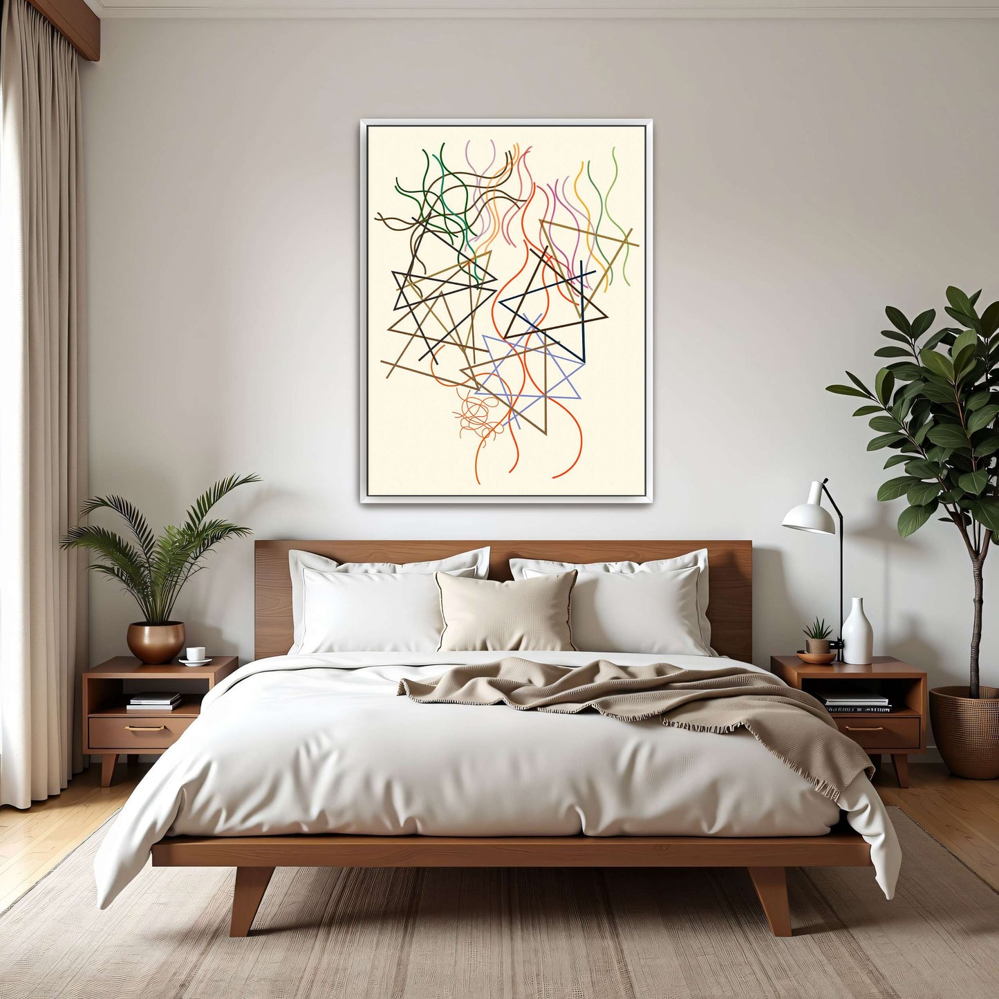 Abstract art with lines and triangles by Myriam Thyes