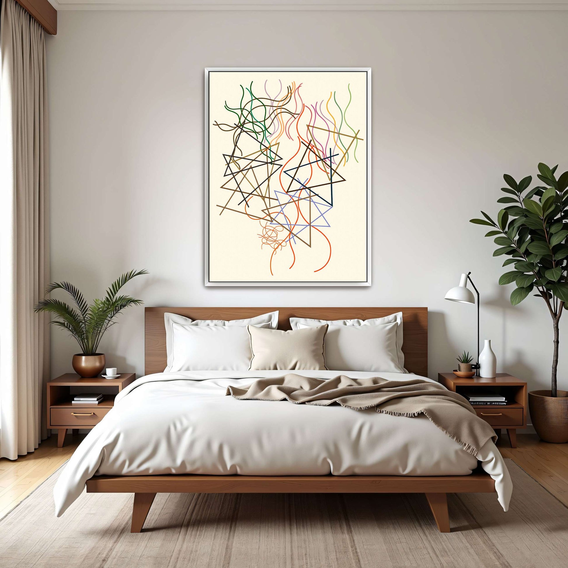 Abstract art with lines and triangles by Myriam Thyes