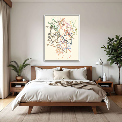Abstract art with lines and triangles by Myriam Thyes