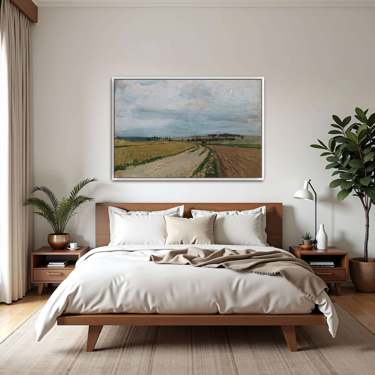 Country road, fields, and sky by Carl Moll