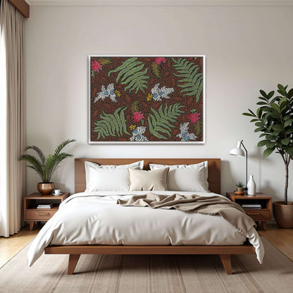 Fern and flower textile design by Yara Rabibzad