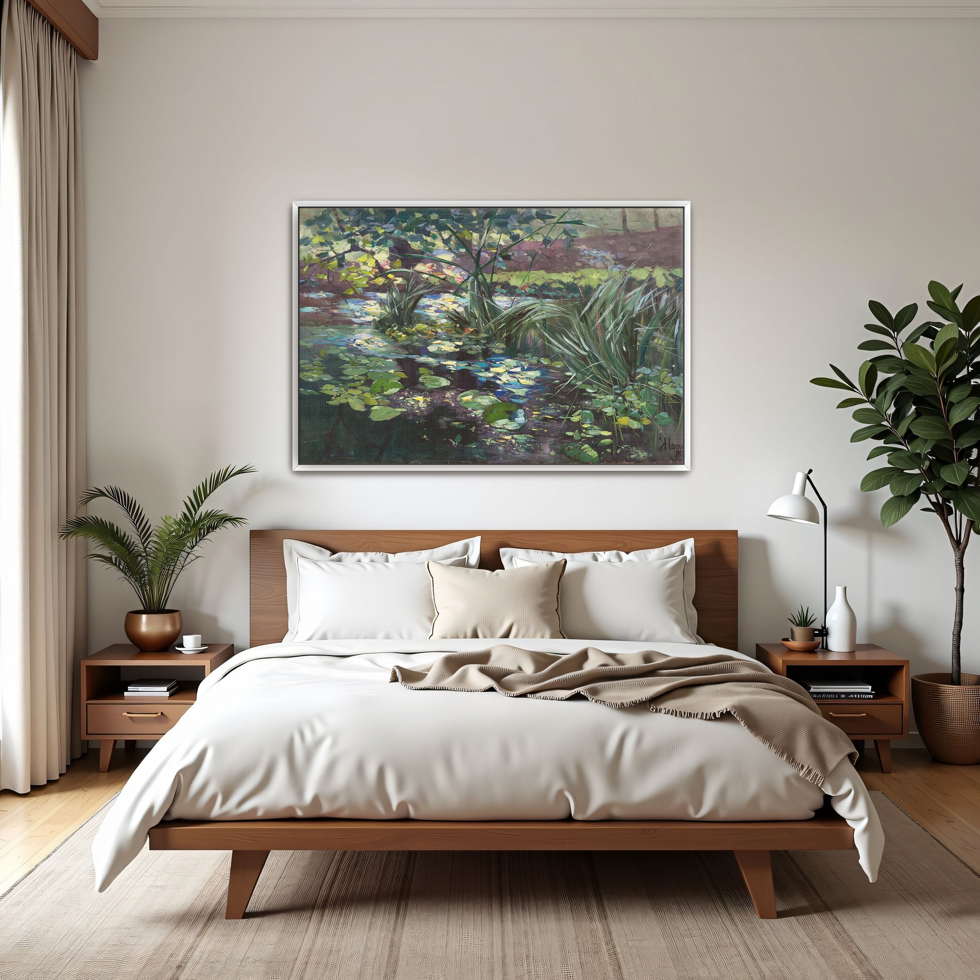 Water Lilies And Reeds In A Pond By Karl Hagemeister