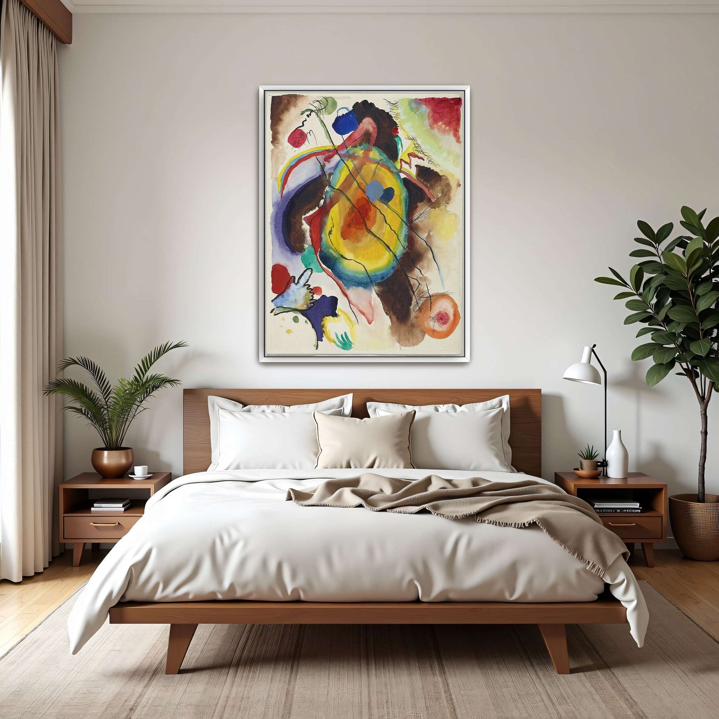 Abstract watercolor painting with circles by Wassily Kandinsky