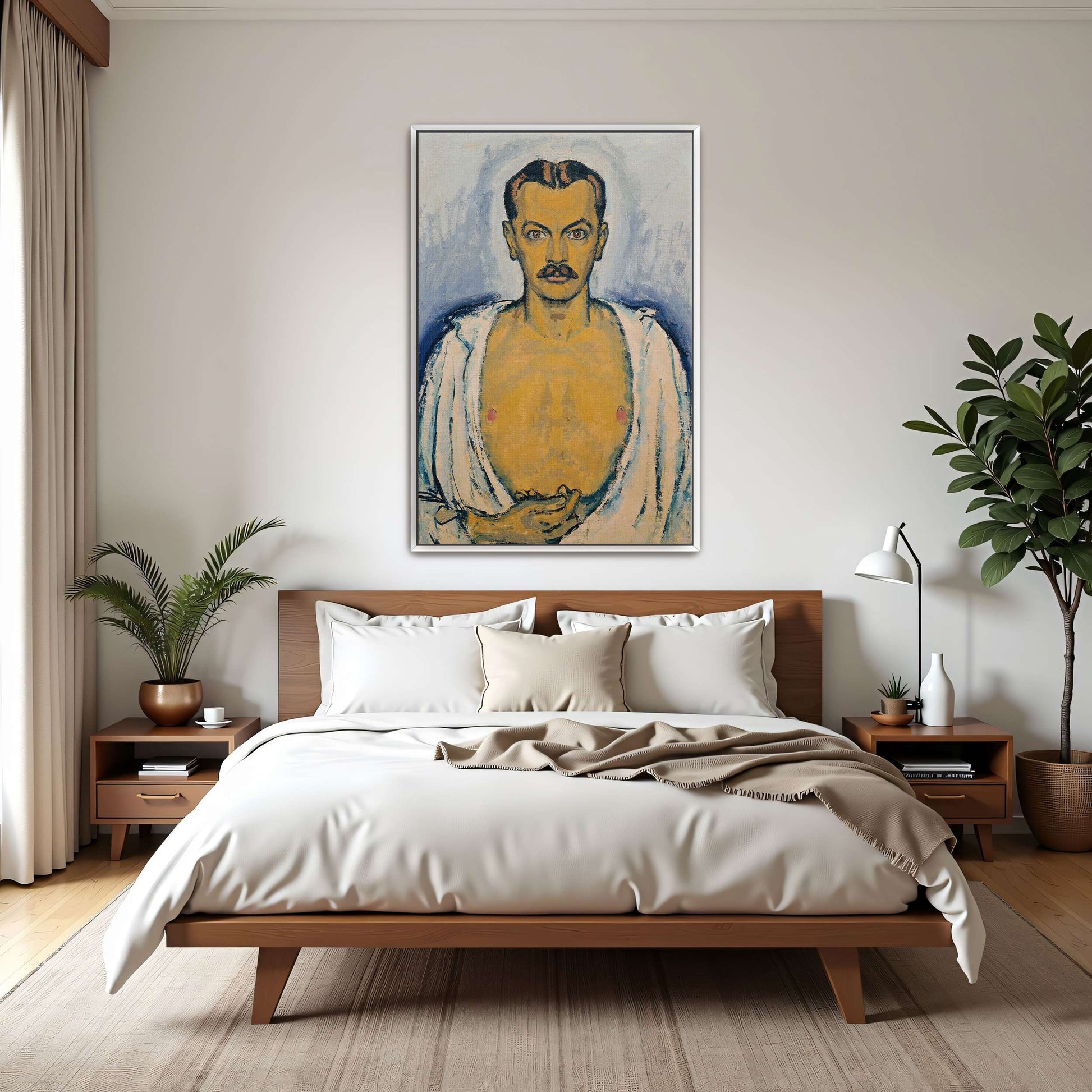 Self-portrait, man, bare chest by Koloman Moser