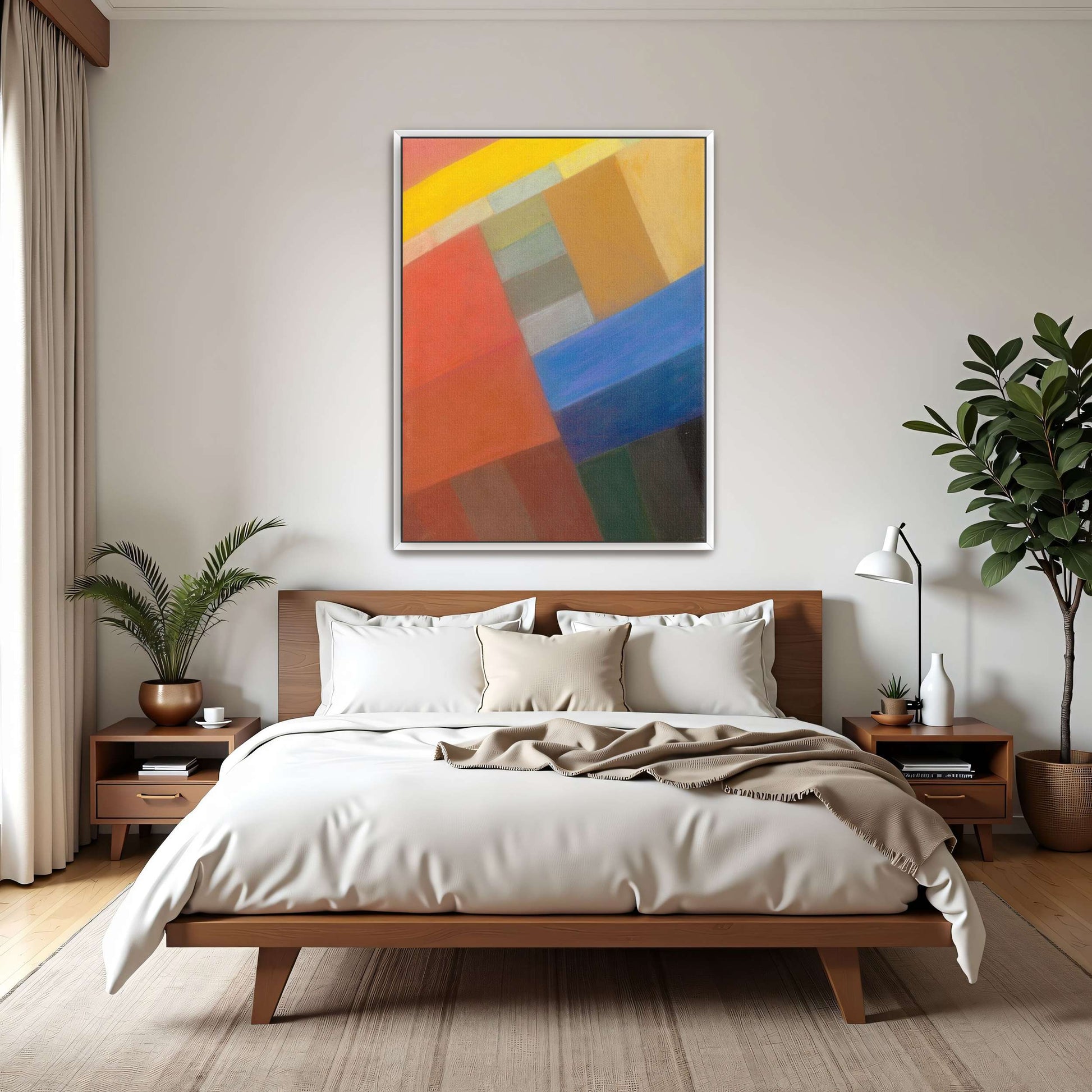 Abstract geometric art with colorful squares by Otto Freundlich