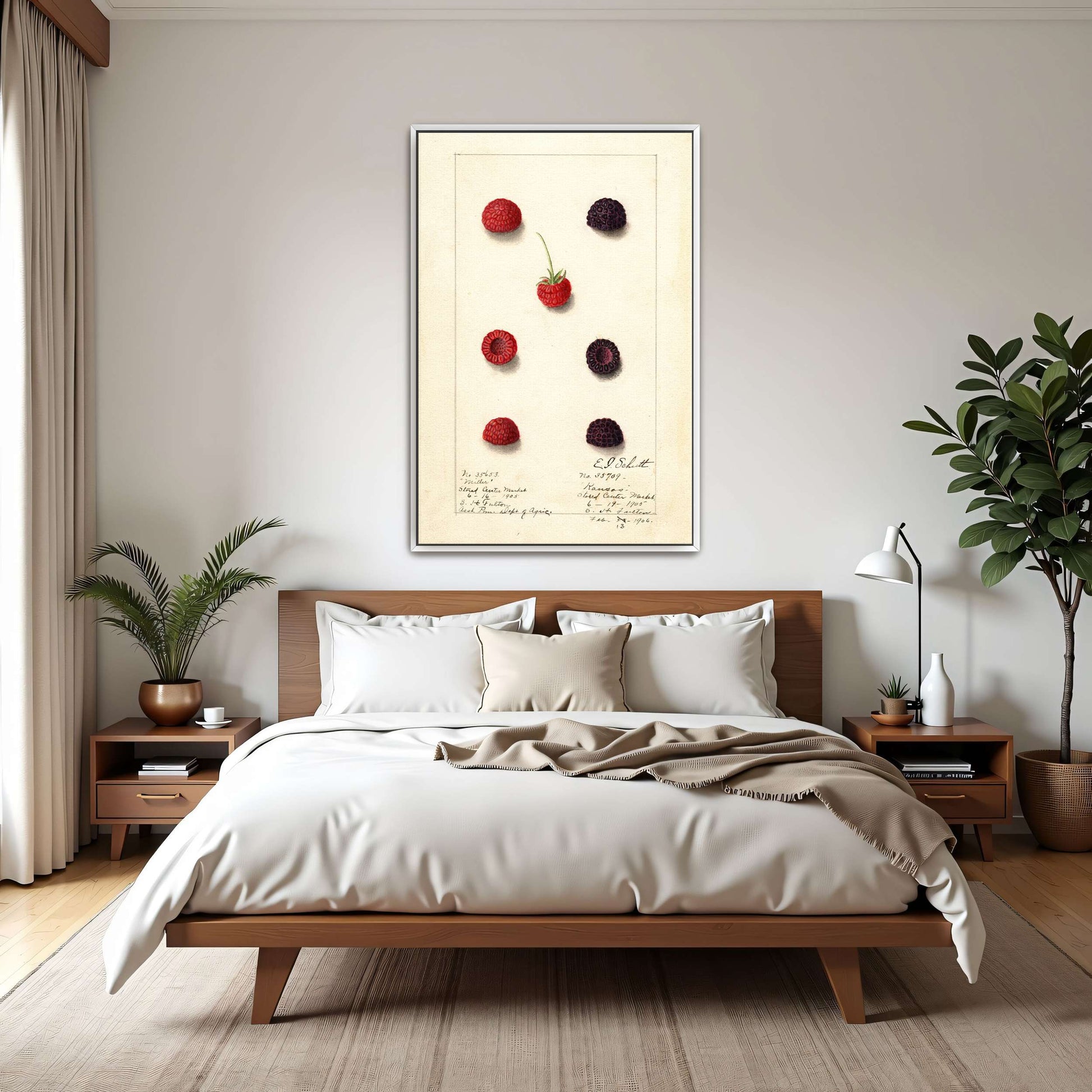 Watercolor painting of raspberries by Yara Rabibzad