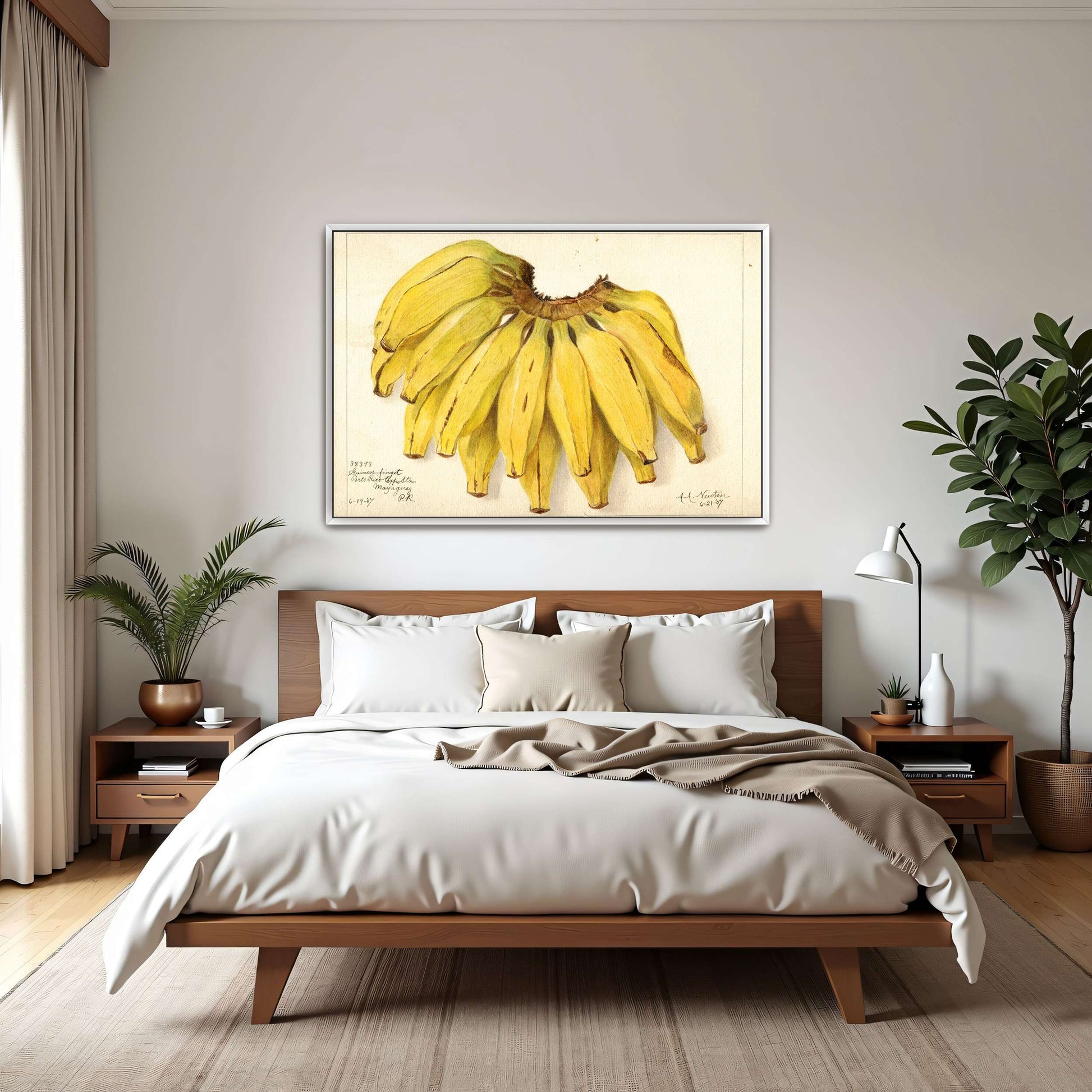 Watercolor painting of bananas by Amanda Almira Newton