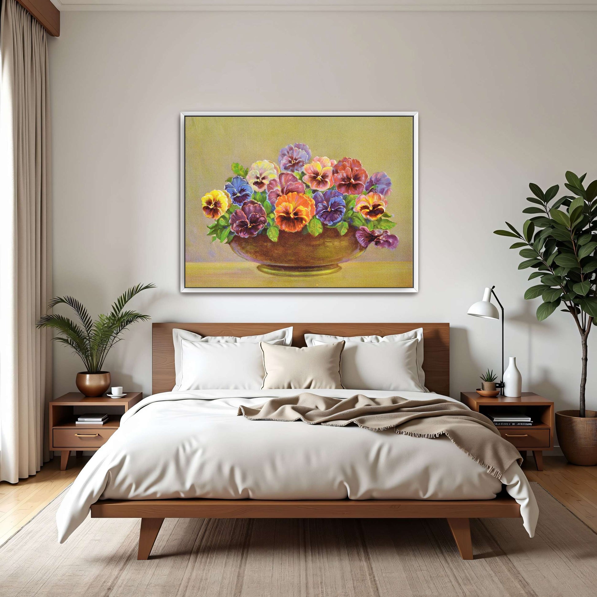 Pansy flowers in a bowl by Lafayette F. Cargill