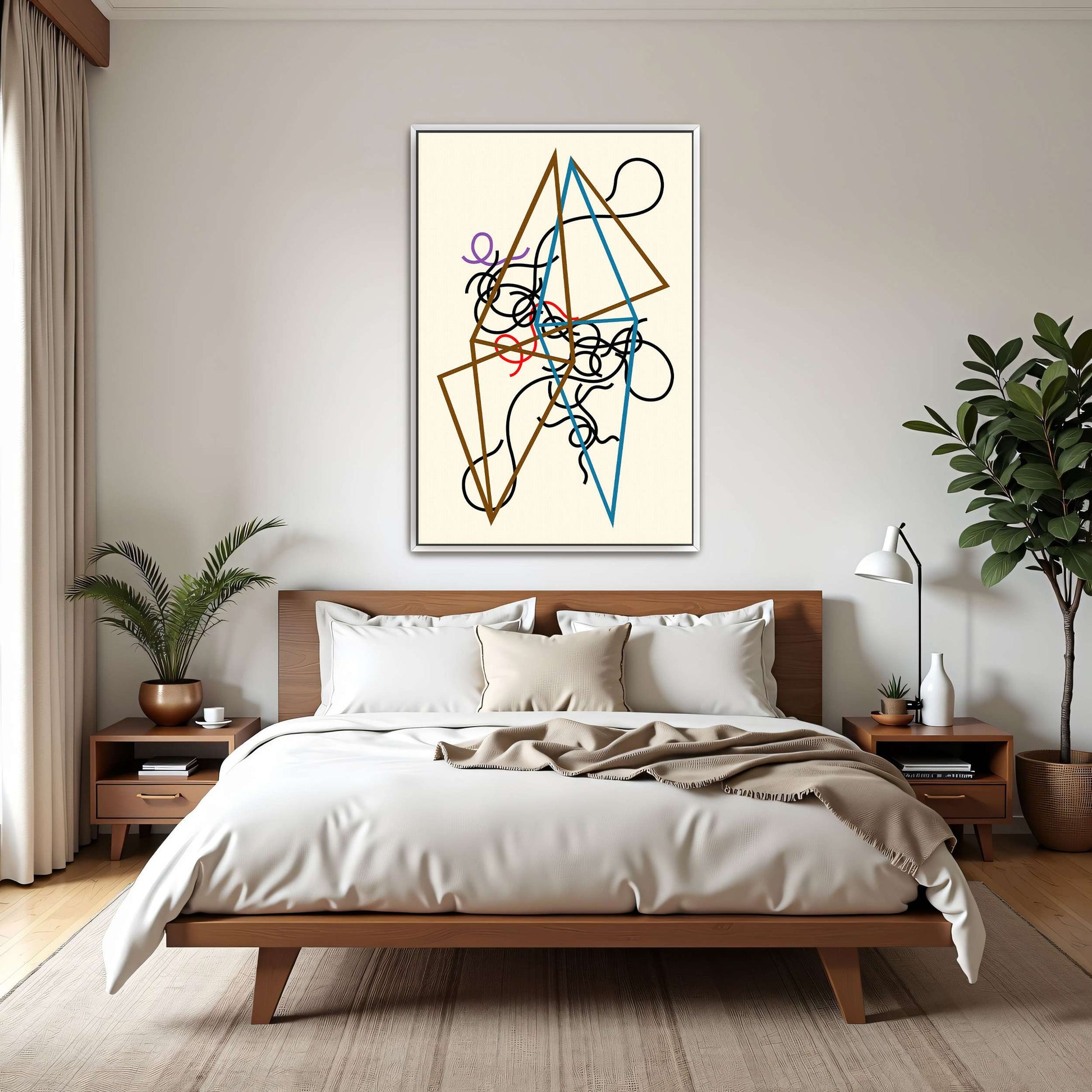 Abstract art with geometric shapes and lines by Myriam Thyes