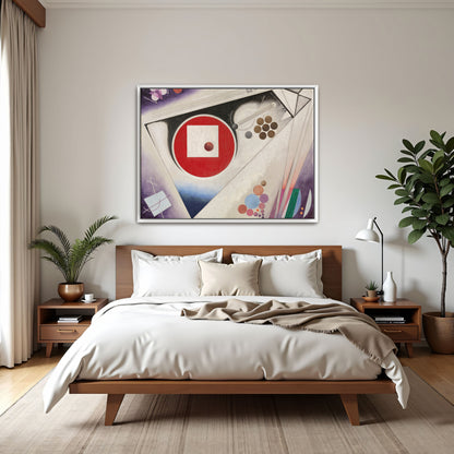 Abstract Geometric Composition With Red Circle And White Square By Rudolf Bauer