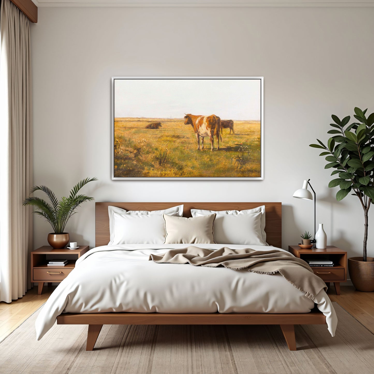 Cows Grazing In A Field By Eugen Jettel