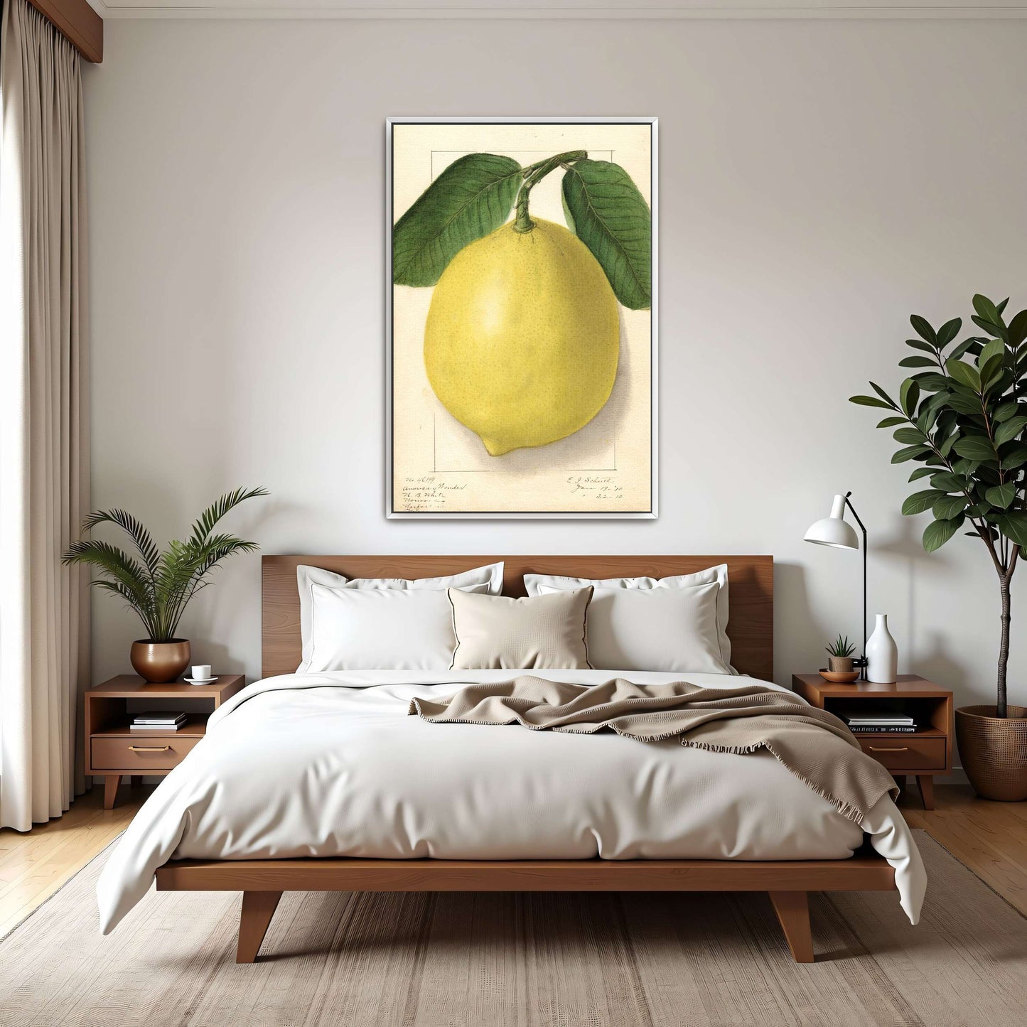 Lemon with leaves watercolor by Ellen Isham Schutt