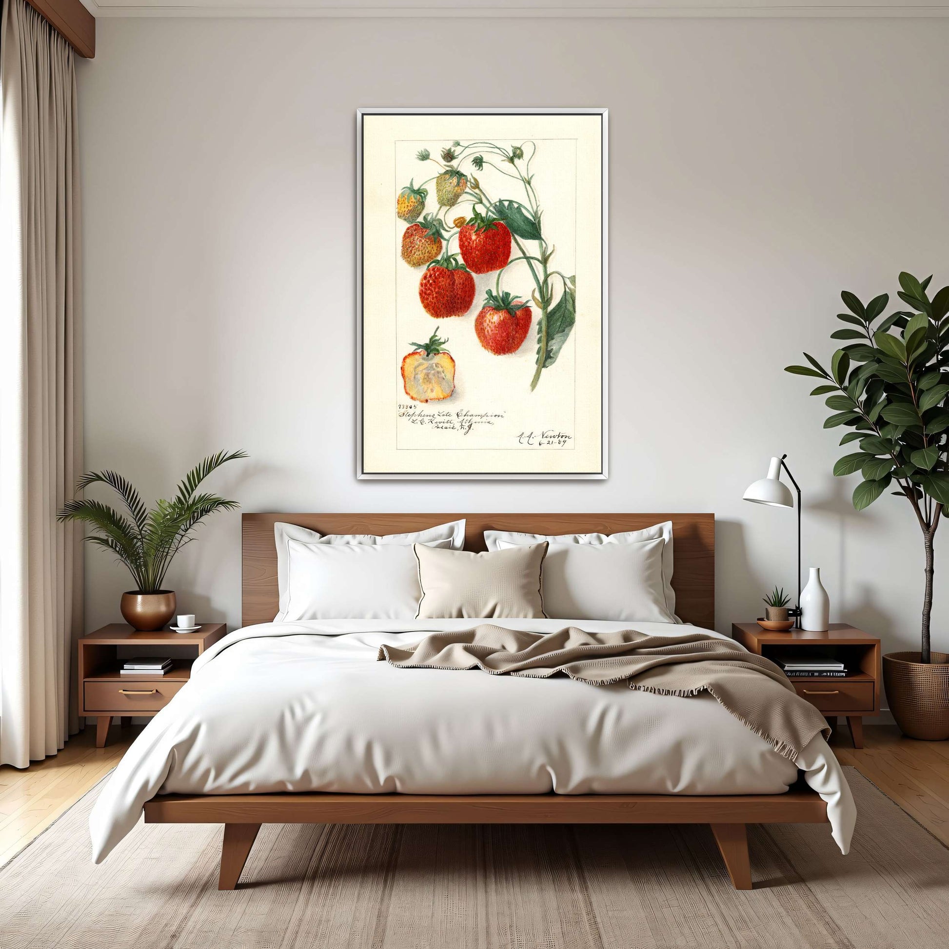 Watercolor painting of strawberries by Amanda Almira Newton