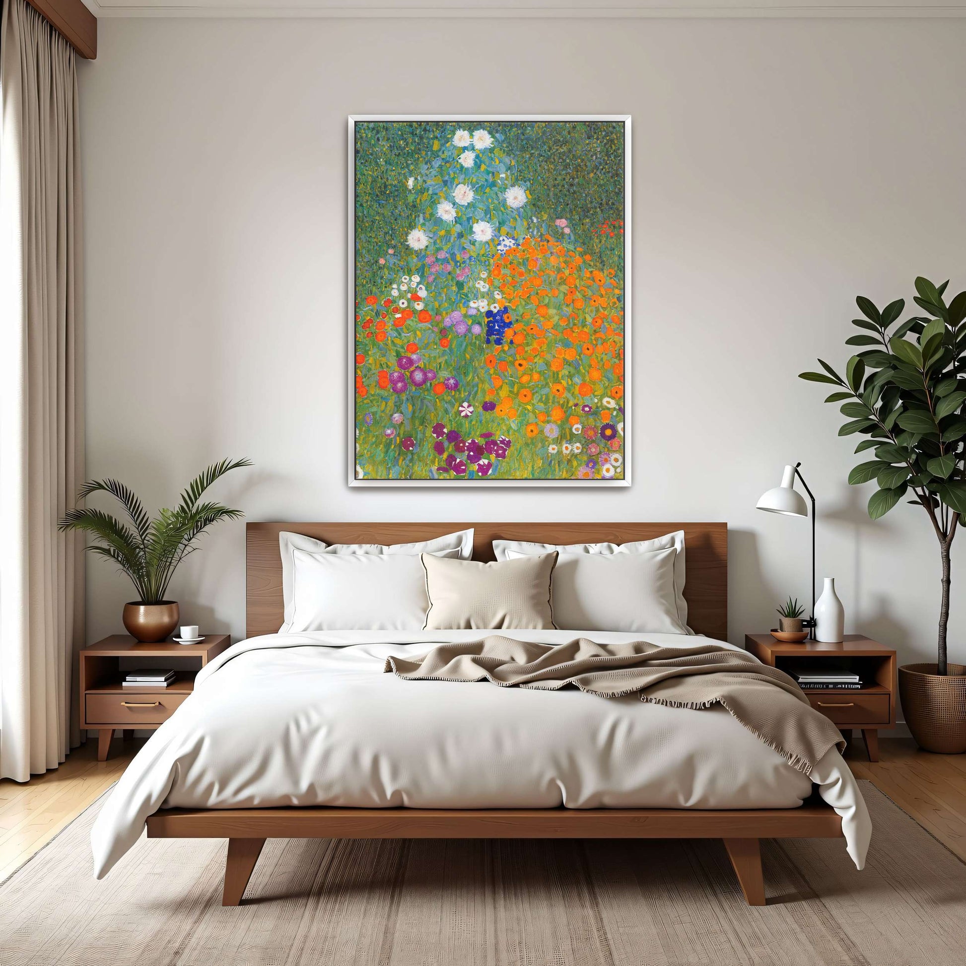 A vibrant garden with colorful flowers by Gustav Klimt