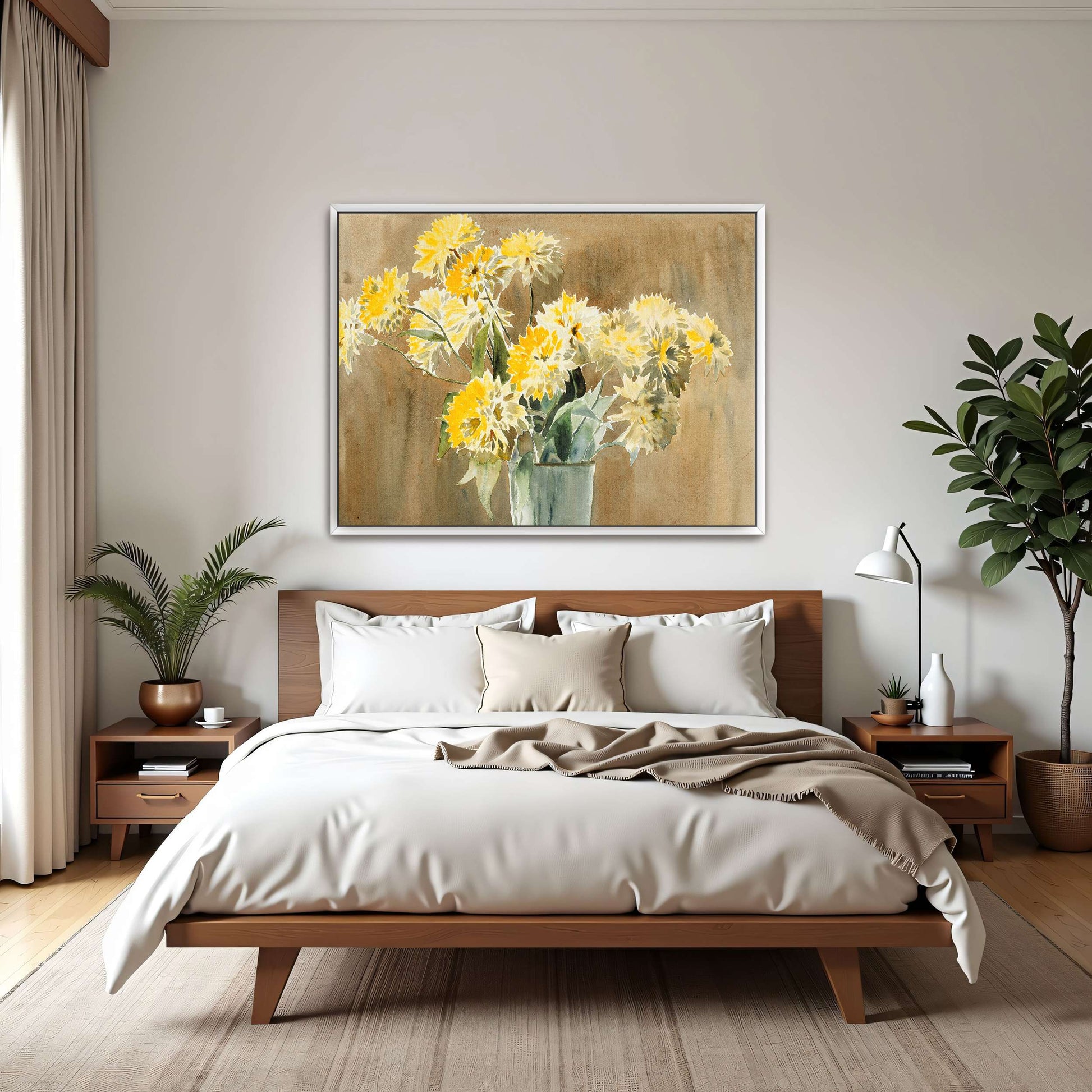 Yellow flowers in vase by Hannah Borger Overbeck