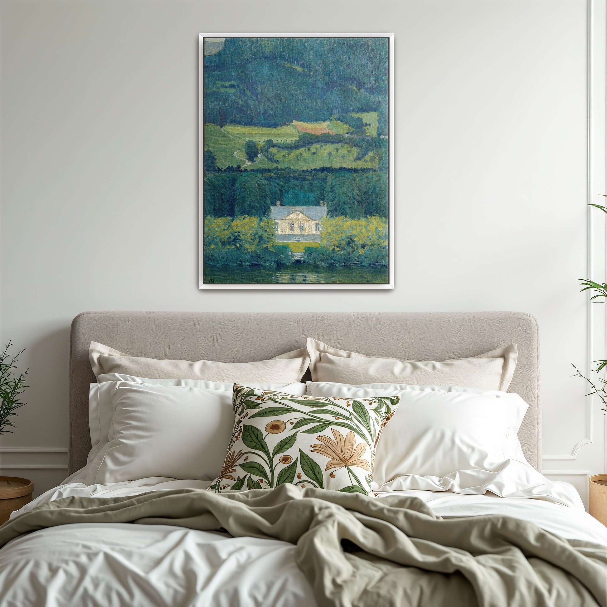 Country house by water, landscape by Koloman Moser