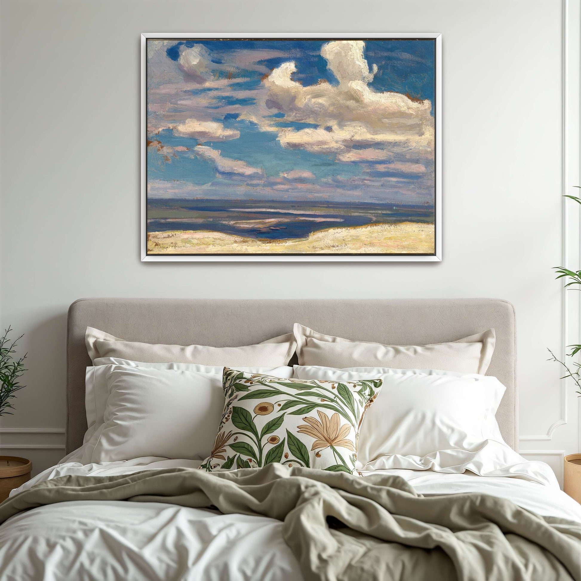 Clouds over a river landscape by Jan Stanislawski
