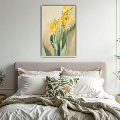 Yellow Canna Lilies Watercolor by Hannah Borger Overbeck