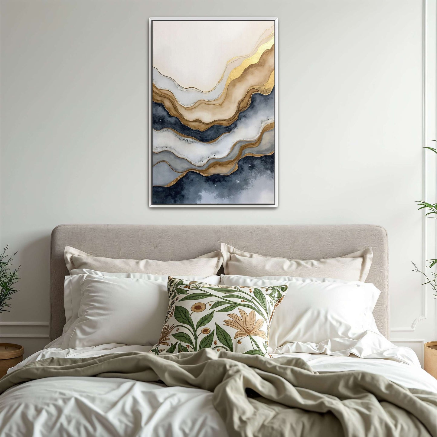Abstract Watercolor With Gold Accents By Yara Rabibzad