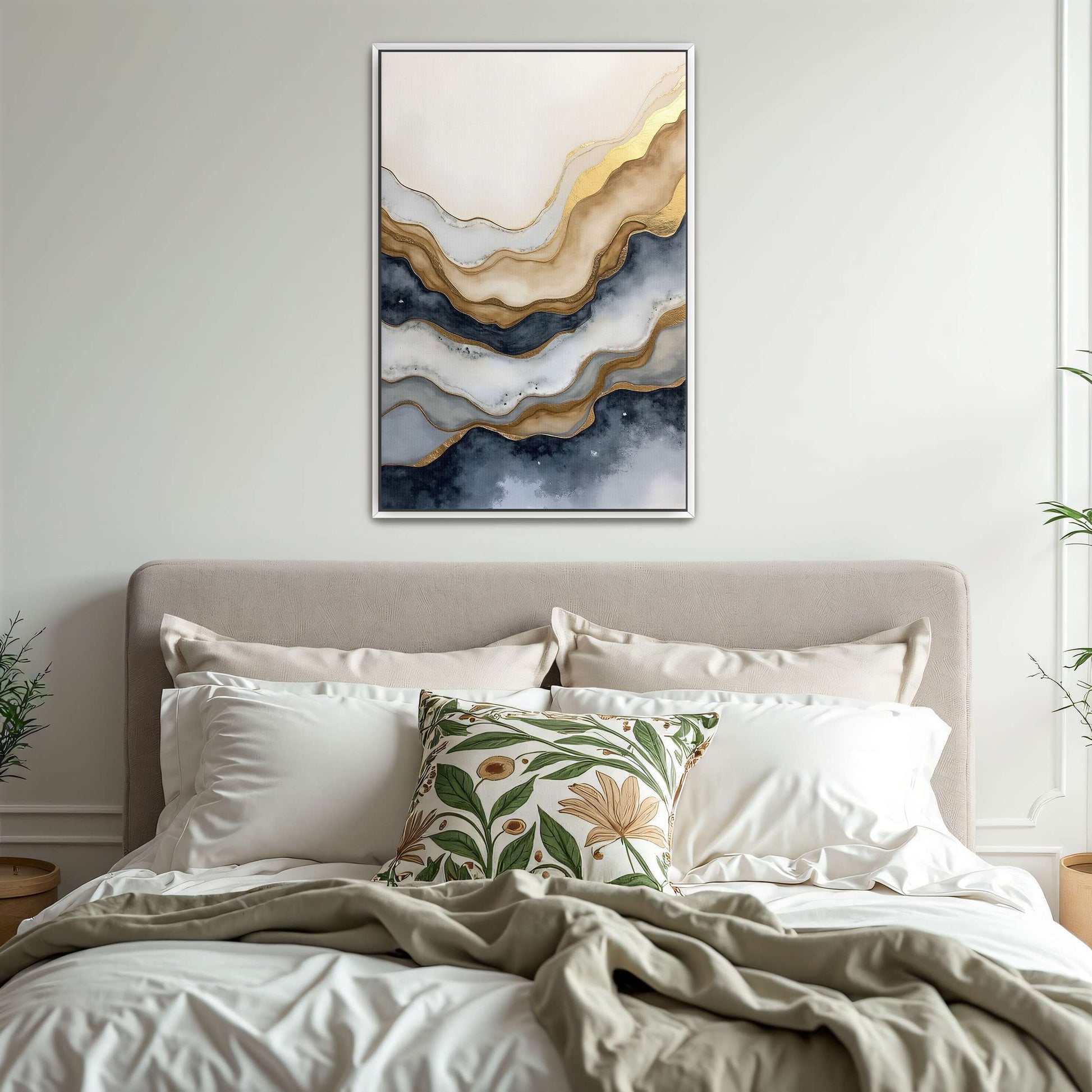 Abstract Watercolor With Gold Accents By Yara Rabibzad