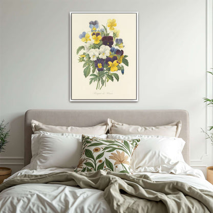 Pansies bouquet illustration by Pierre Joseph Redouté