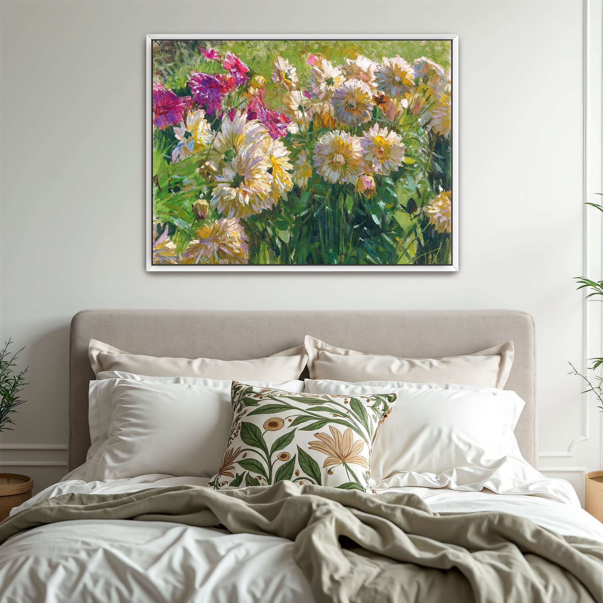 Dahlia flowers in garden by Carl Moll
