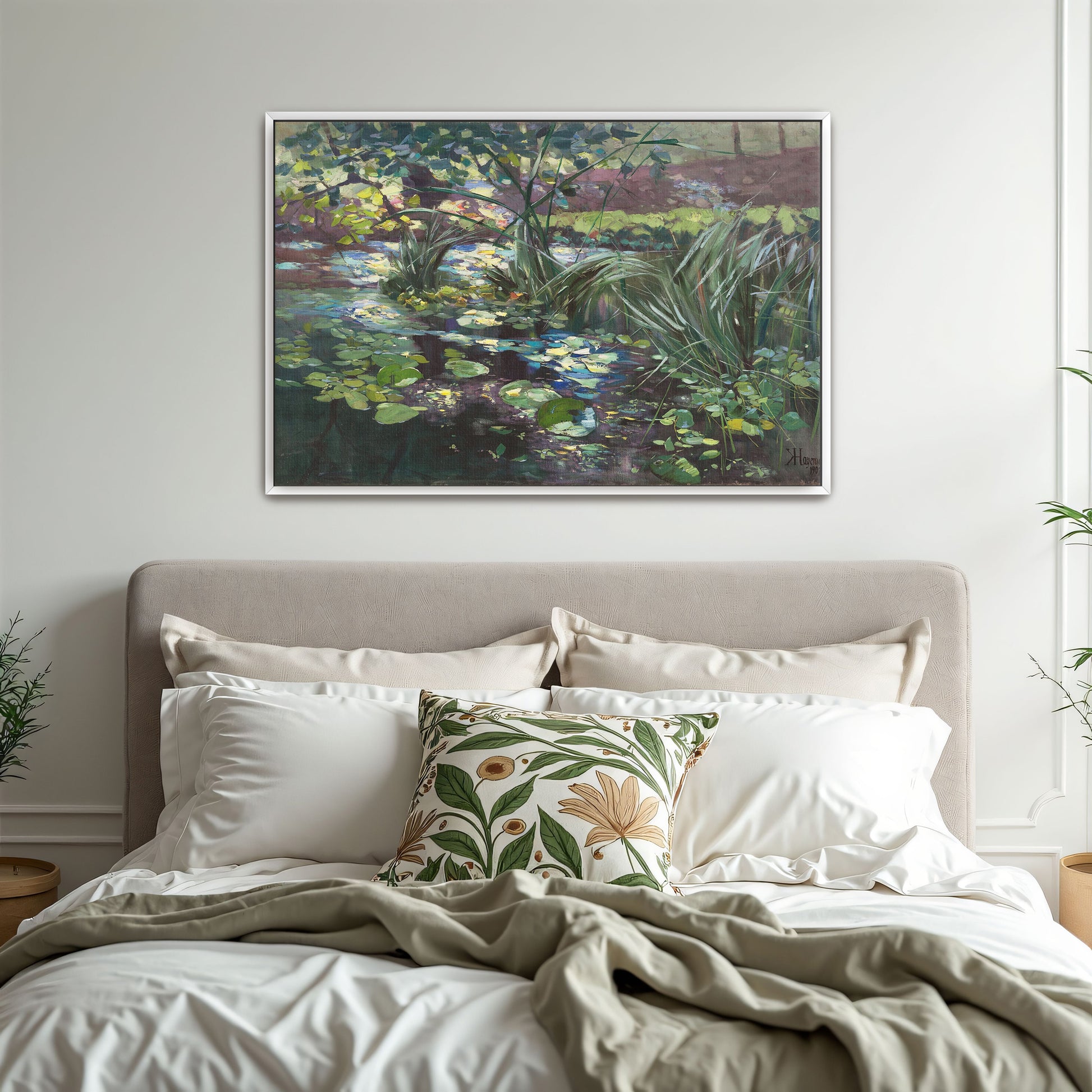 Water Lilies And Reeds In A Pond By Karl Hagemeister