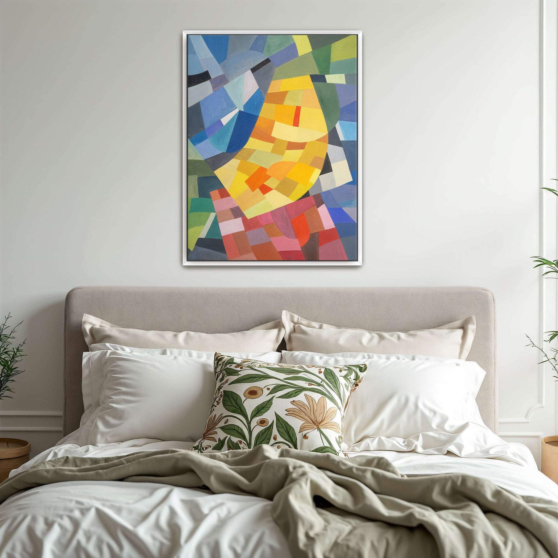 Abstract geometric painting with yellow and red by Otto Freundlich