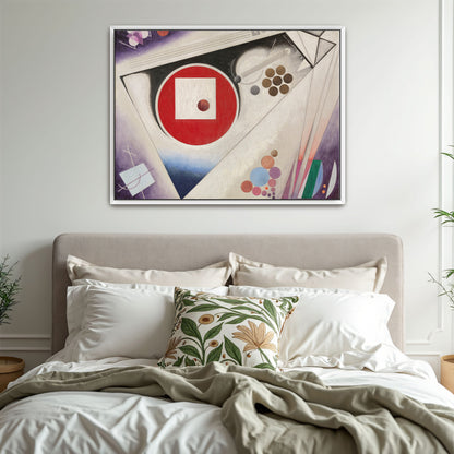 Abstract Geometric Composition With Red Circle And White Square By Rudolf Bauer