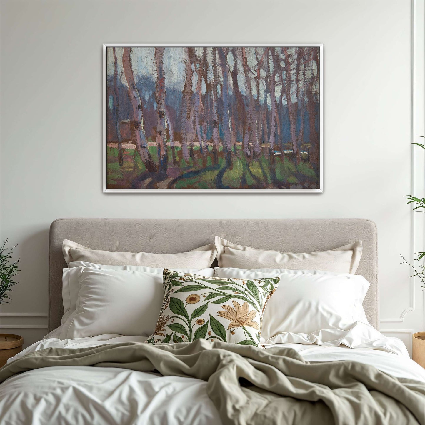Impressionistic painting of a birch grove by Jan Stanislawski