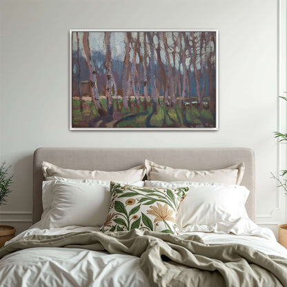 Impressionistic painting of a birch grove by Jan Stanislawski