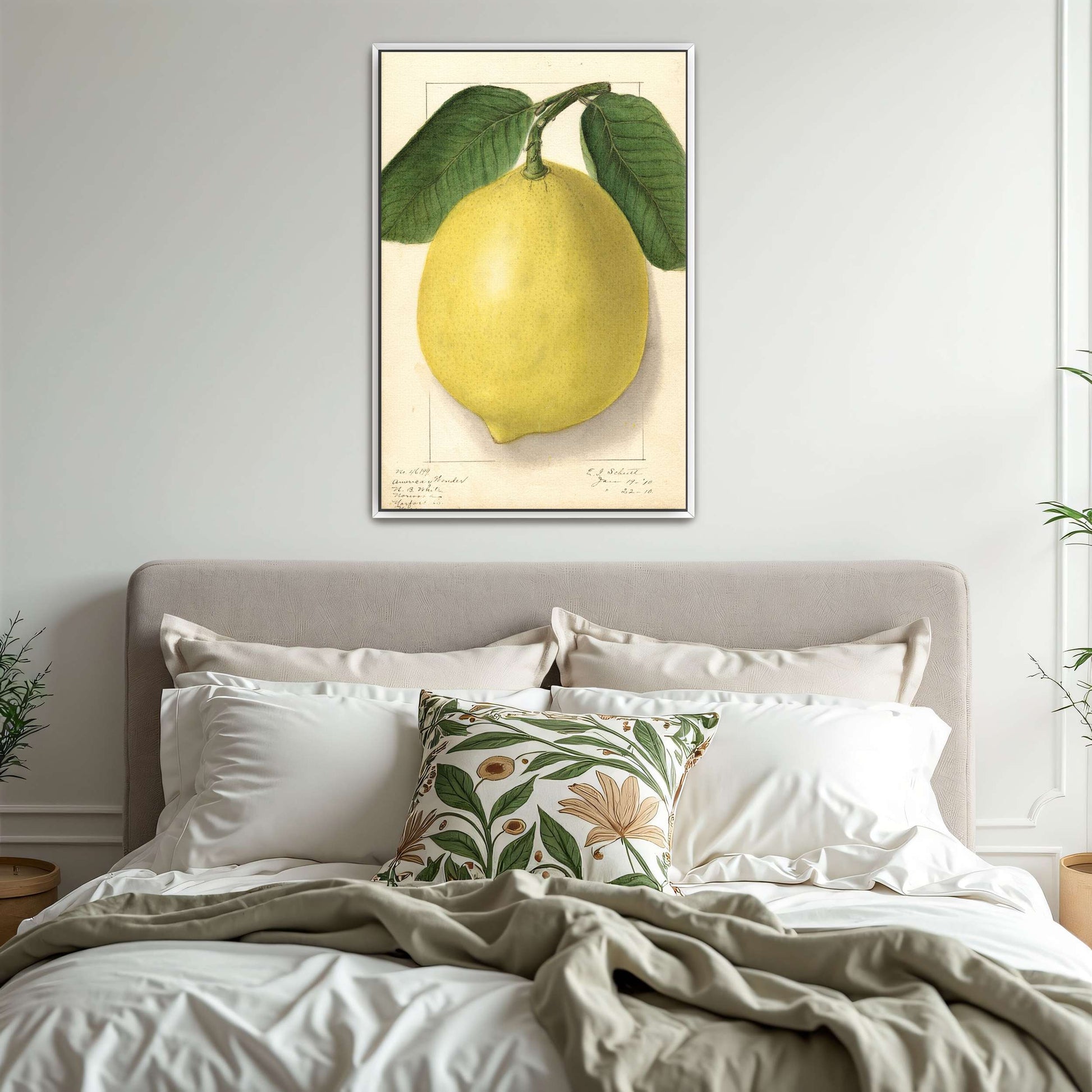 Lemon with leaves watercolor by Ellen Isham Schutt