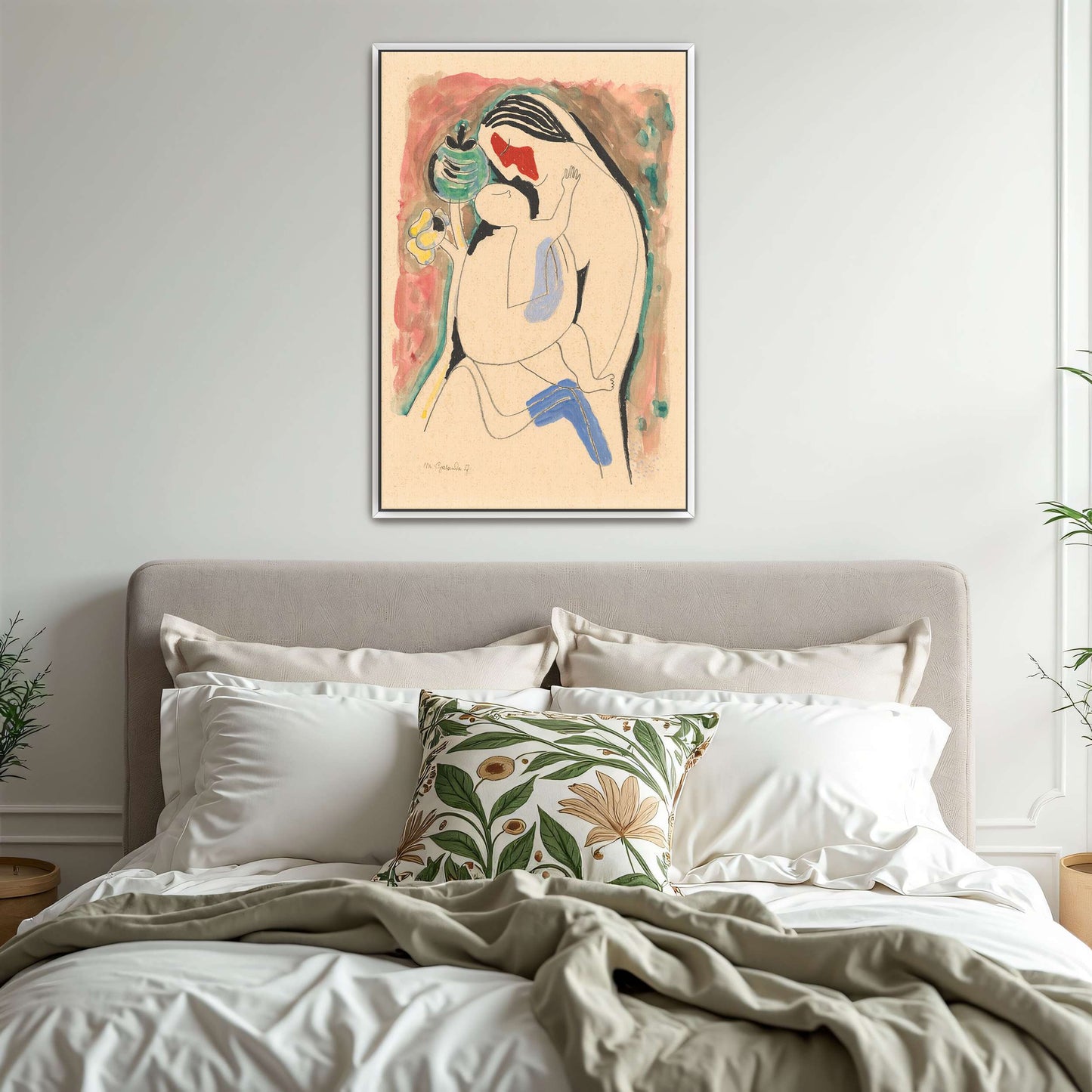Mother And Child In Abstract Form By Mikuláš Galanda