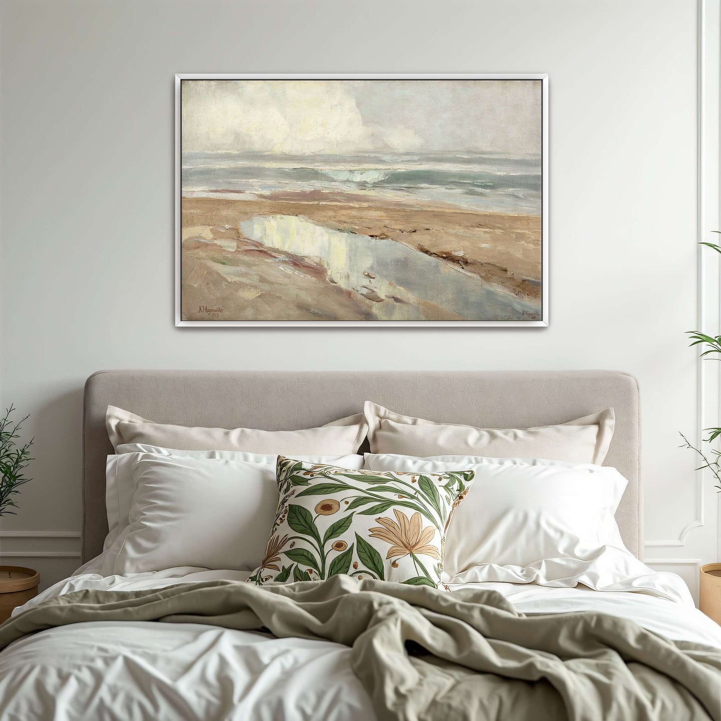 Seascape with a sandy beach by Karl Hagemeister
