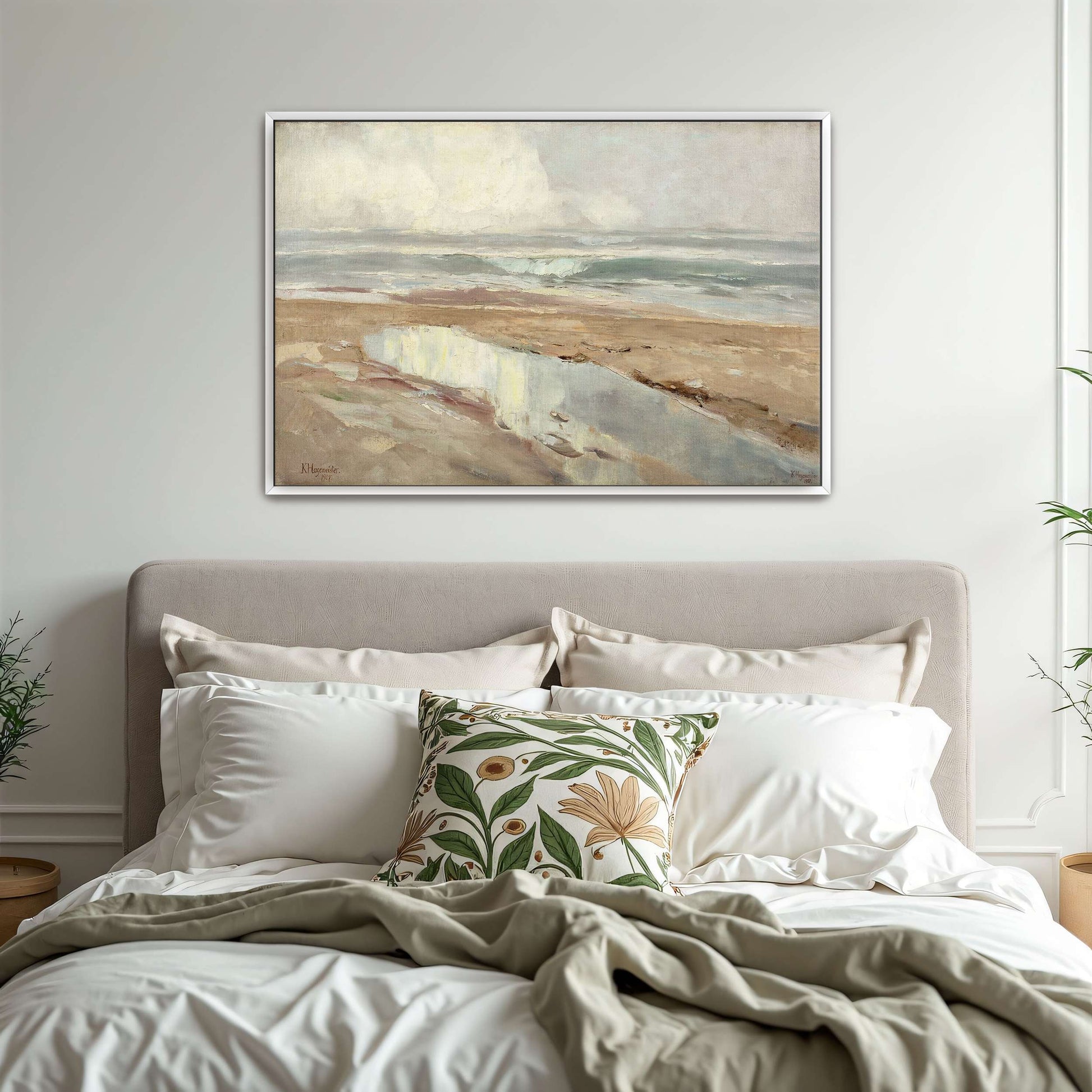 Seascape with a sandy beach by Karl Hagemeister