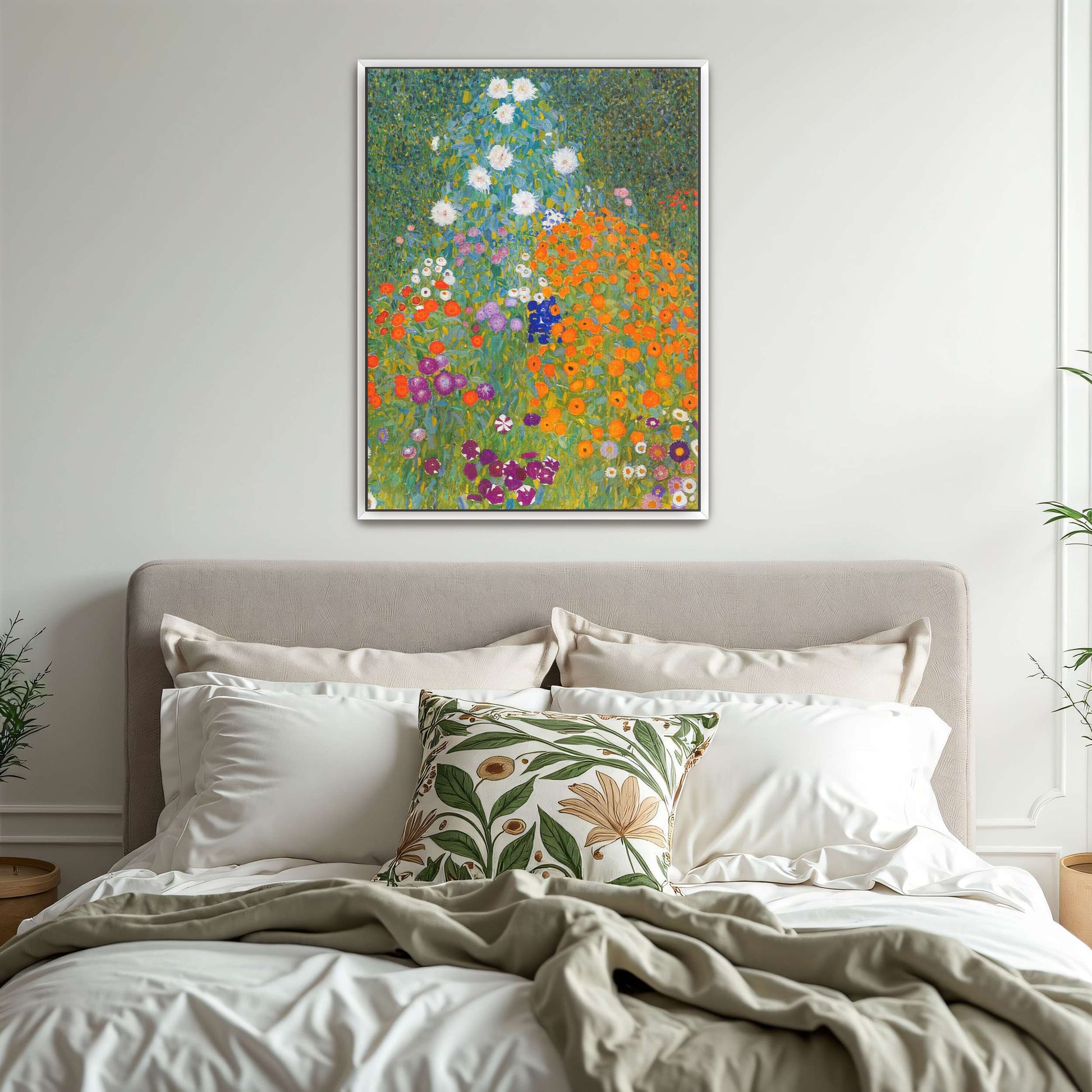 A vibrant garden with colorful flowers by Gustav Klimt