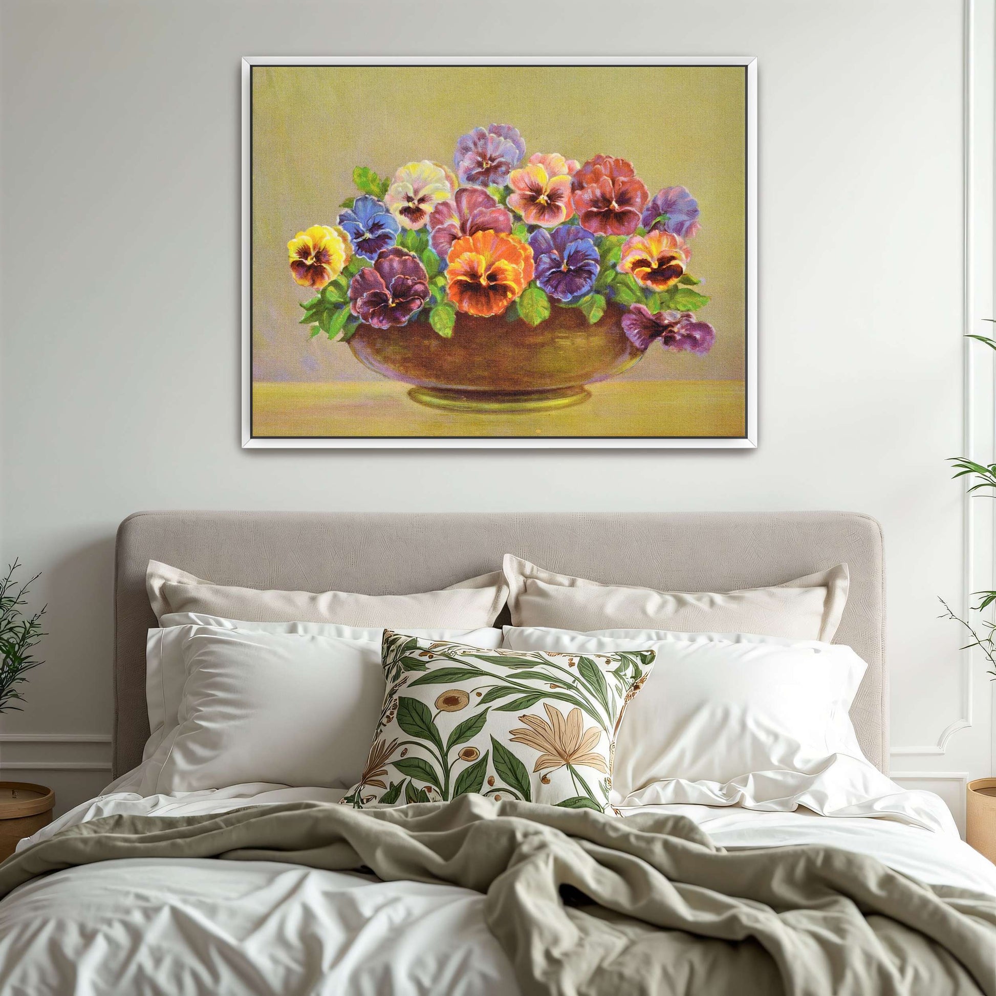 Pansy flowers in a bowl by Lafayette F. Cargill