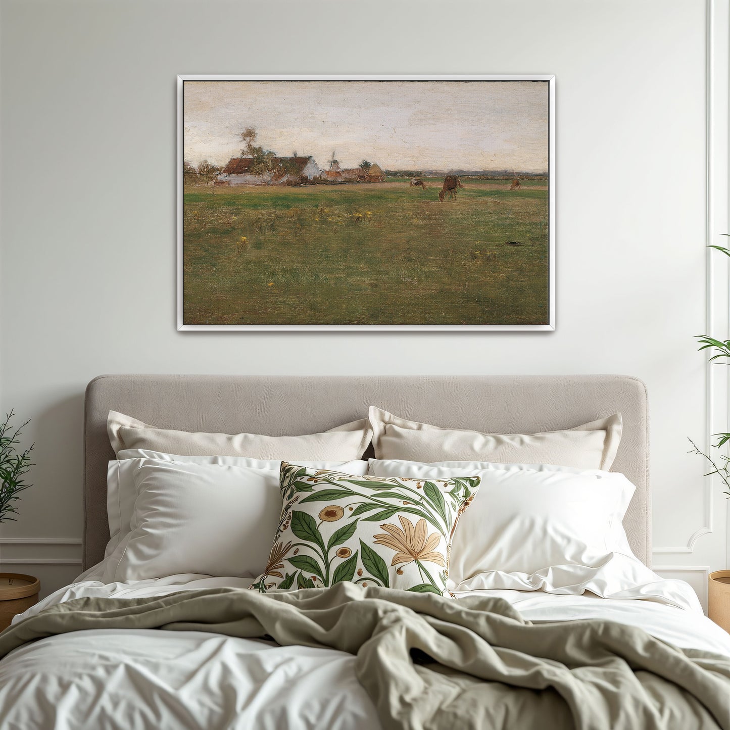 Farmhouse In A Field At Dusk By Eugen Jettel