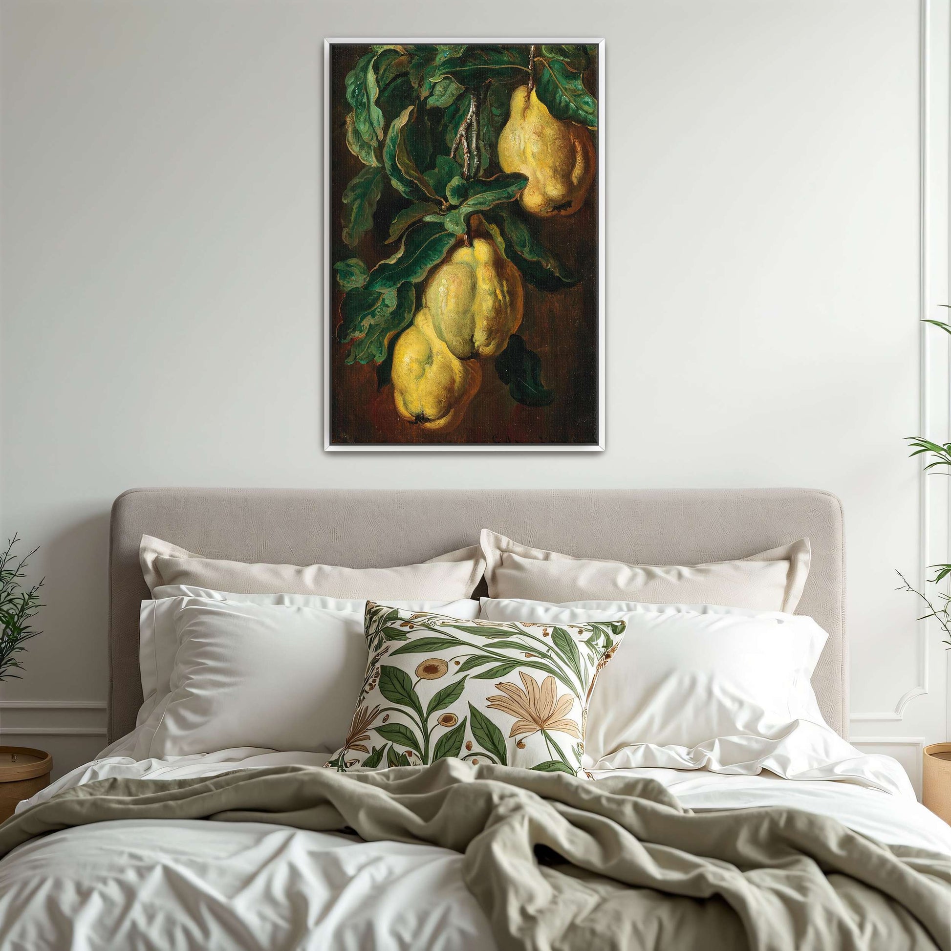 Still life painting of quinces by Ludwig Adam Kunz