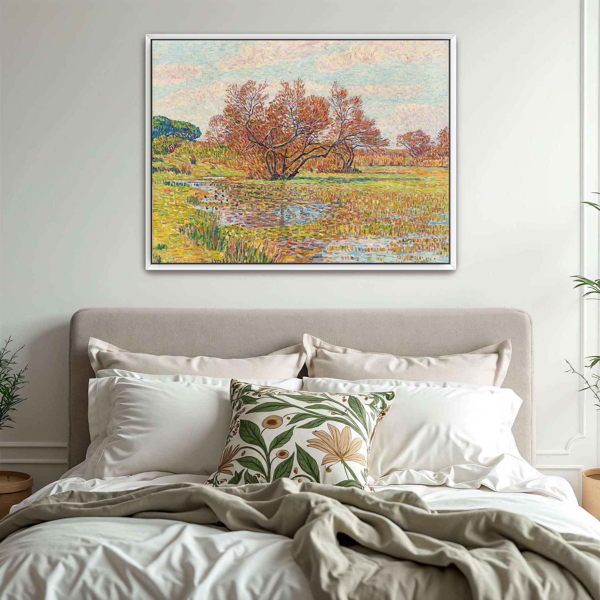 Autumn landscape with trees and river by Paul Baum