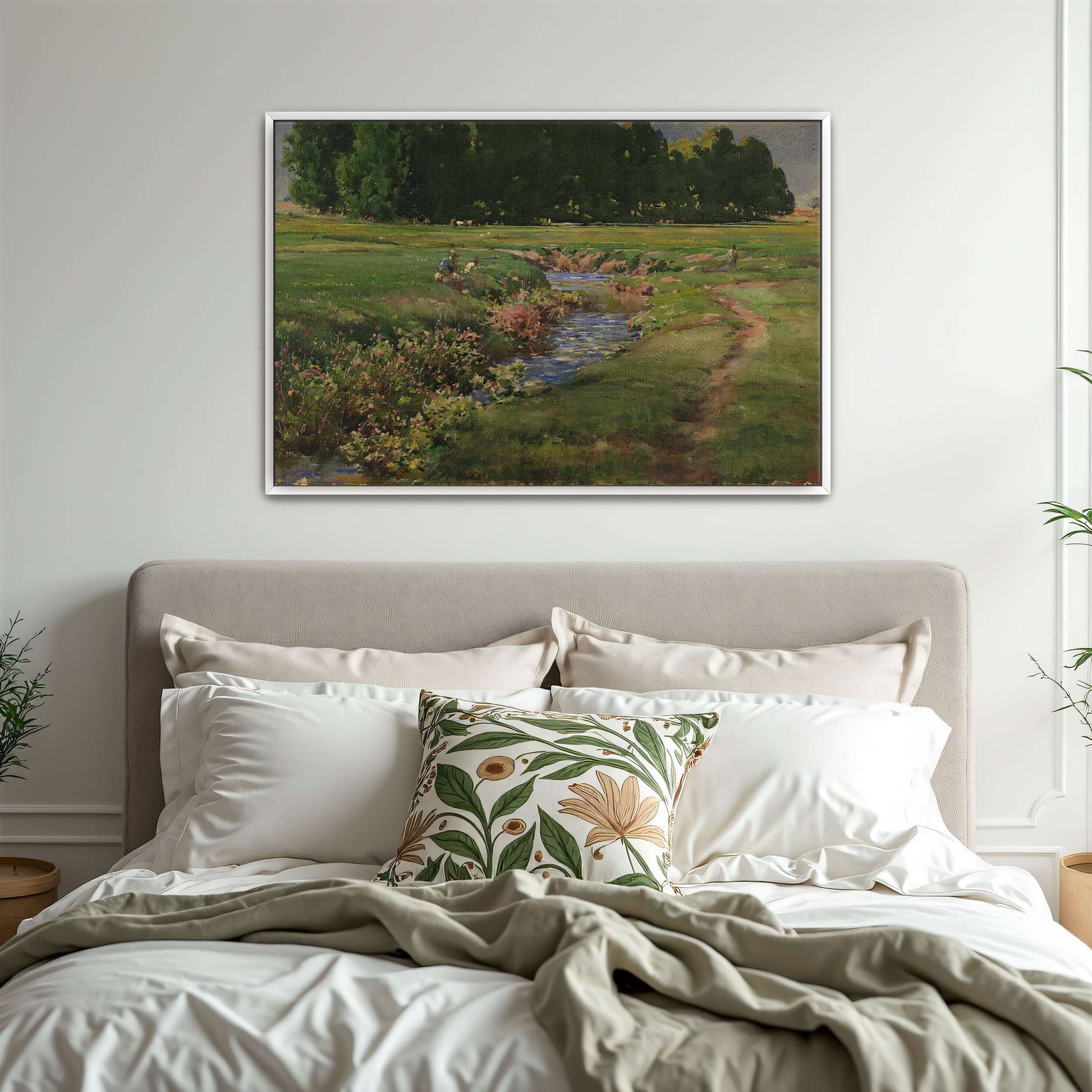 Stream flows through green field by William Henry Holmes
