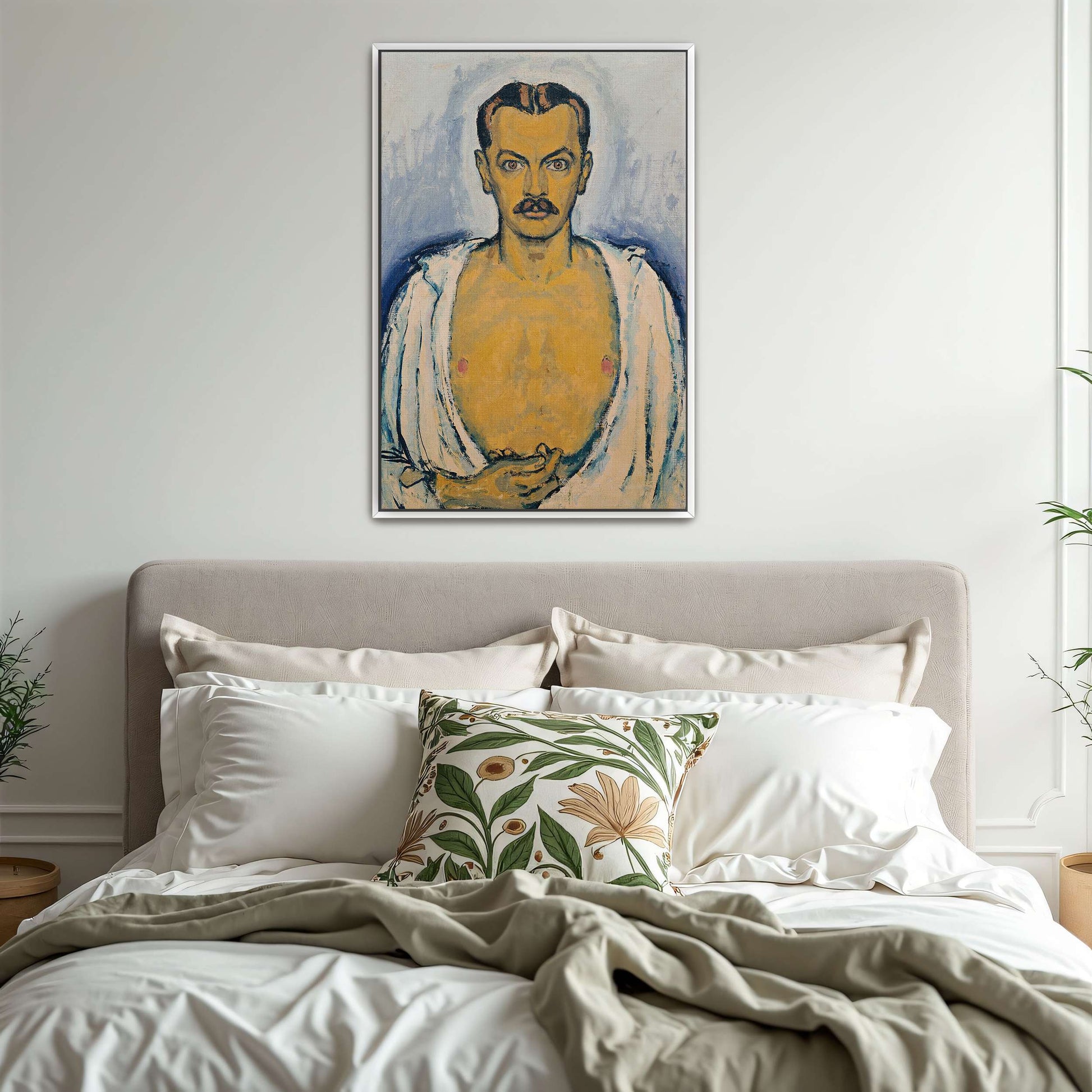 Self-portrait, man, bare chest by Koloman Moser